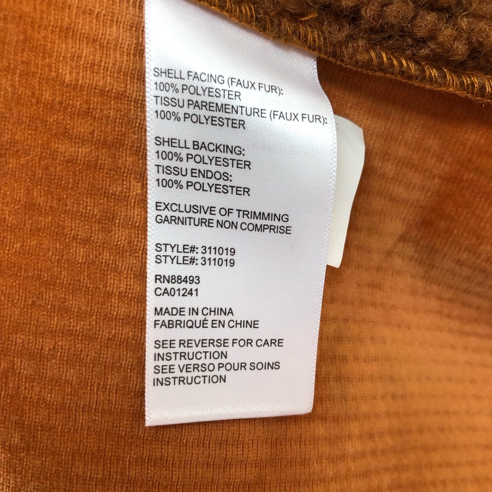 Carbon2Cobalt Faux Fur Jacket Burnt Orange Color Sz M - Picture 6 of 8